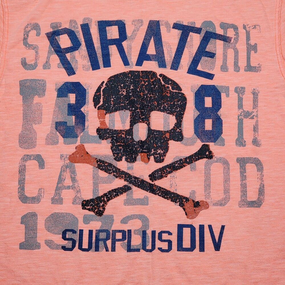 Cherokee SS Neon Orange Crop Top "Pirate Surplus" - Size Junior Medium